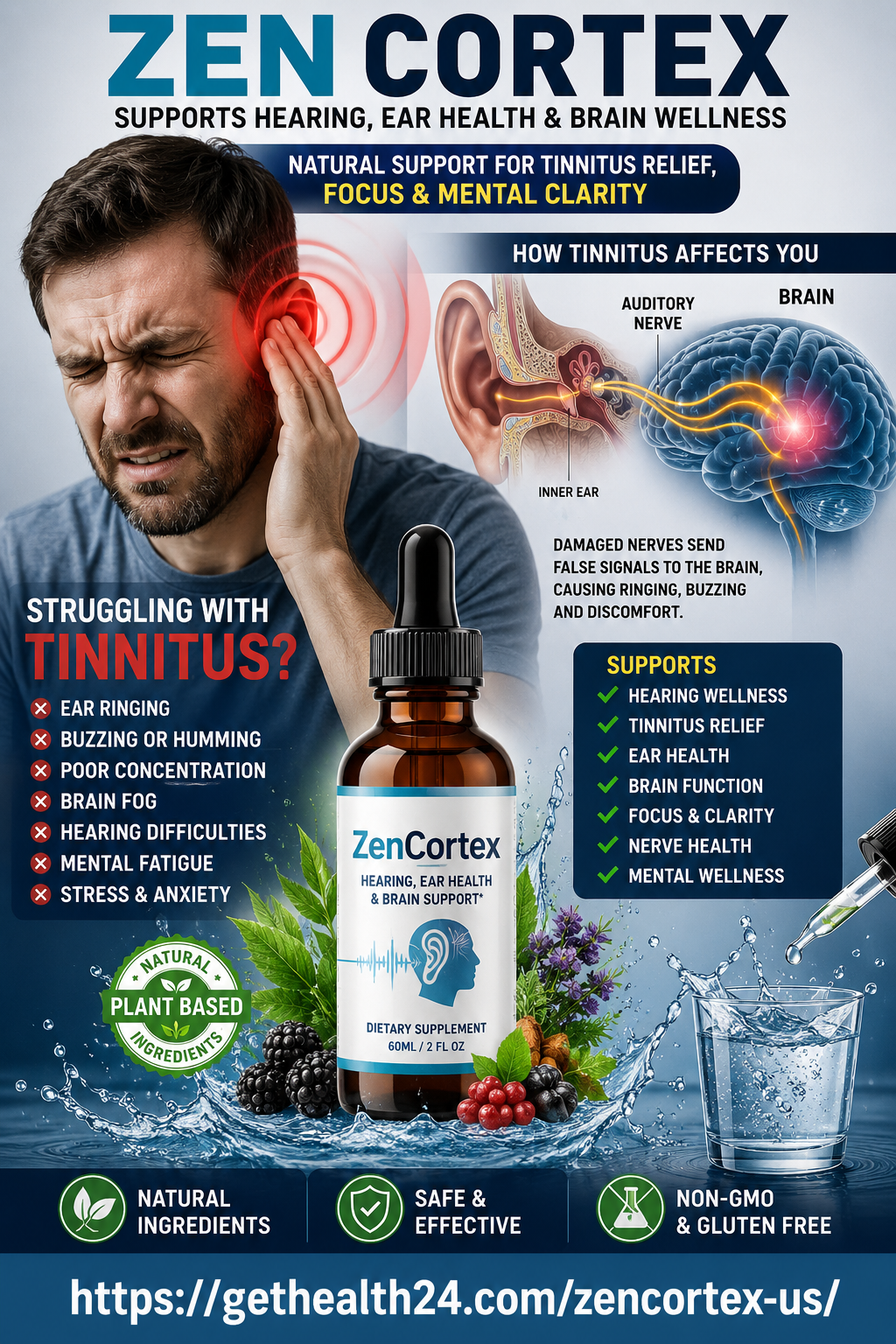 ZenCortex hearing and tinnitus support drops New Zealand